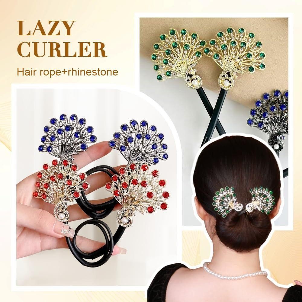 TRACEILLOIAN Hair Bun Maker Twist, Dễ dàng chụp nhanh hình con công Kiểu tóc xoắn, Mũ nón thanh lịch cuộn Dụng cụ uốn tóc Phụ nữ