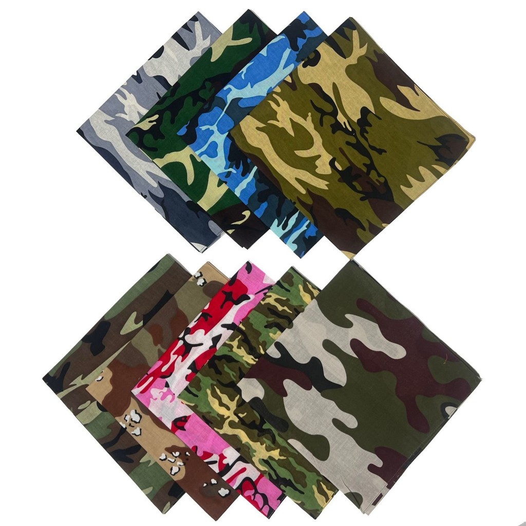 Cotton Đi Xe Đạp Quân Đội Xanh Xanh Đỏ Ngụy Trang Đi Xe Đạp Vuông Khăn Baotou Sa Mạc Ngụy Trang Khăn Trùm Đầu Màu Xám Hip-Hop DLUX
