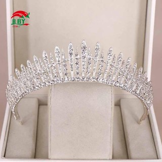Tuyệt Đẹp Bạc Pha Lê Cô Dâu Tiara Vương Miện Cô Dâu Băng Đô Nữ Prom Tóc Đồ Trang Trí Cưới Tóc Trang Sức Phụ Kiện