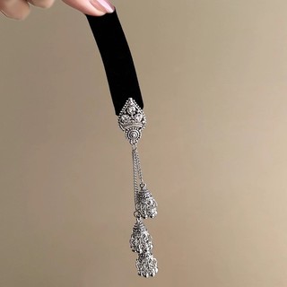 MAUROPOLI [Hàng có sẵn] Kẹp tóc tua rua chuông bạc thiết kế cổ điển, phù hợp cho người dùng Trung Quốc, cảm giác cao cấp