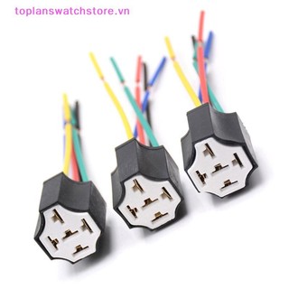 Toplanswatchstore Giá đỡ rơle ô tô bằng gốm, 5 chân Ổ cắm rơle tự động 5 chân Đầu nối rơle phích cắm Giá đỡ rơle gốm Ghế Rơle cao có chân VN