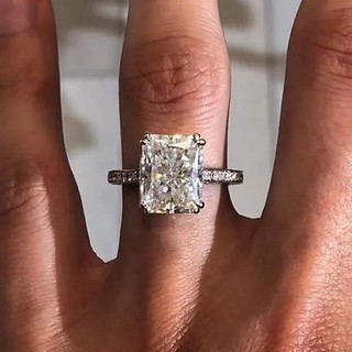 Châu Âu Mỹ ins Nhẫn Hình Học Zircon Phong Cách Mới Nữ