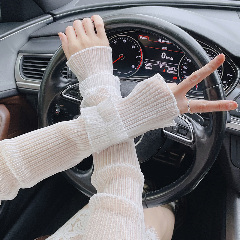 Găng Tay Ren Gạc Chống Nắng Mùa Hè Bảo Vệ Cánh Tay, Tay Áo Rời, Băng Tay Size Lớn