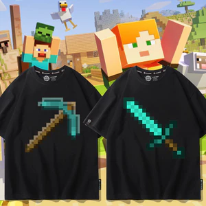 Minecraft Đồng Thương Hiệu Áo Thun Ngắn Tay Bé Trai Mùa Hè Creeper Trẻ Em Quần Áo Nửa Tay