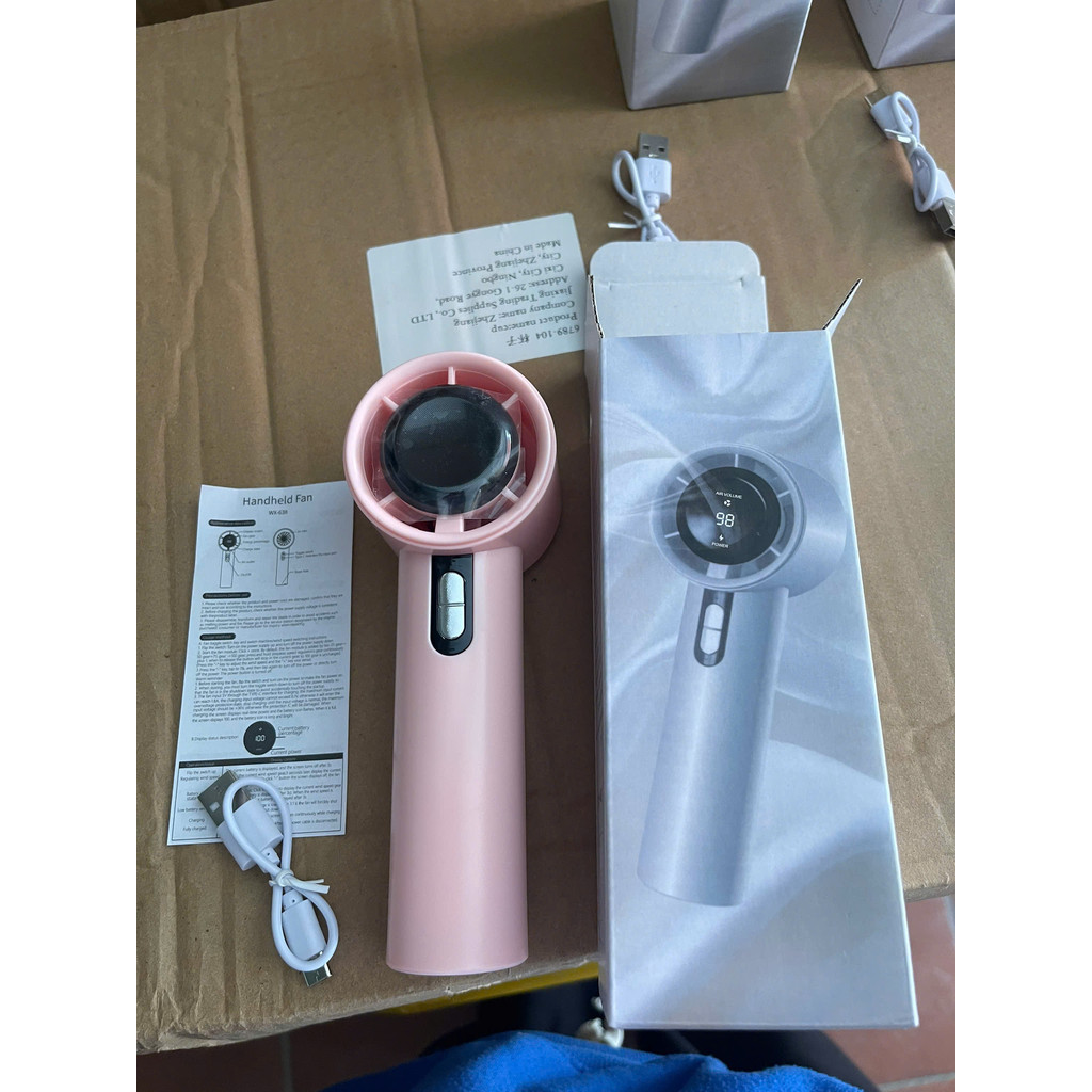 Quạt Cầm Tay Turbo Tốc Độ Gió Cực Mạnh, Làm Mát Nhanh Dùng Lên Đến 8H