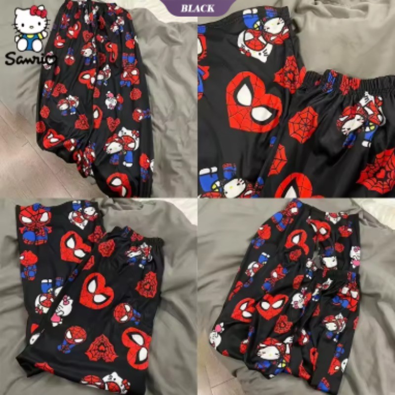 Hello Kitty Người Nhện Rời Pyjama Quần Mùa Hè Mỏng Phần Nam Nữ Hoạt Hình Giải Trí Quần Nhà [BL]