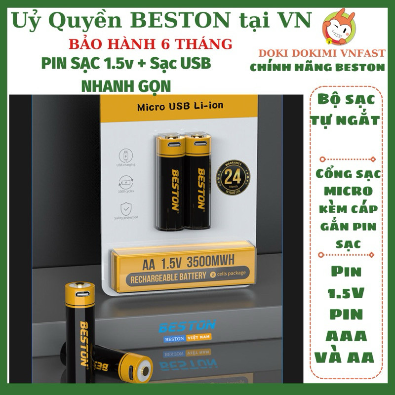 Pin sạc USB AA 1.5V 3500mWh - pin USB sạc AAA 1.5V Usb - Chính hãng bh ...