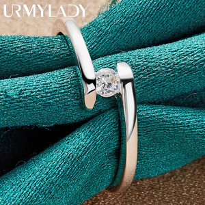 URMYLADY Bạc 925 Bánh Xe May Mắn Zircon 7-10 # Nhẫn Nữ Trang Sức Quyến Rũ Thời Trang