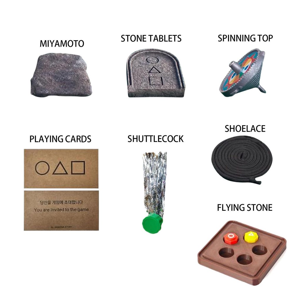 Bộ trò chơi dân gian Hàn Quốc Trò chơi mực 2 Trò chơi đá Gonggi Vui nhộn Paeng-y / Jebi chagi / Biseokchigi / Gong-gi Game (Shuttlecock random color)