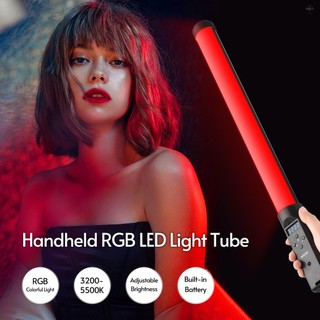 Đèn ống RGB cầm tay Đèn Video LED Đũa phép 3200K-5500K Có thể điều chỉnh độ sáng 9 hiệu ứng ánh sáng đầy màu sắc Pin tích hợp có điều khiển từ xa cho Vlog Phát trực tiếp Sản phẩm Chân dung Photogra