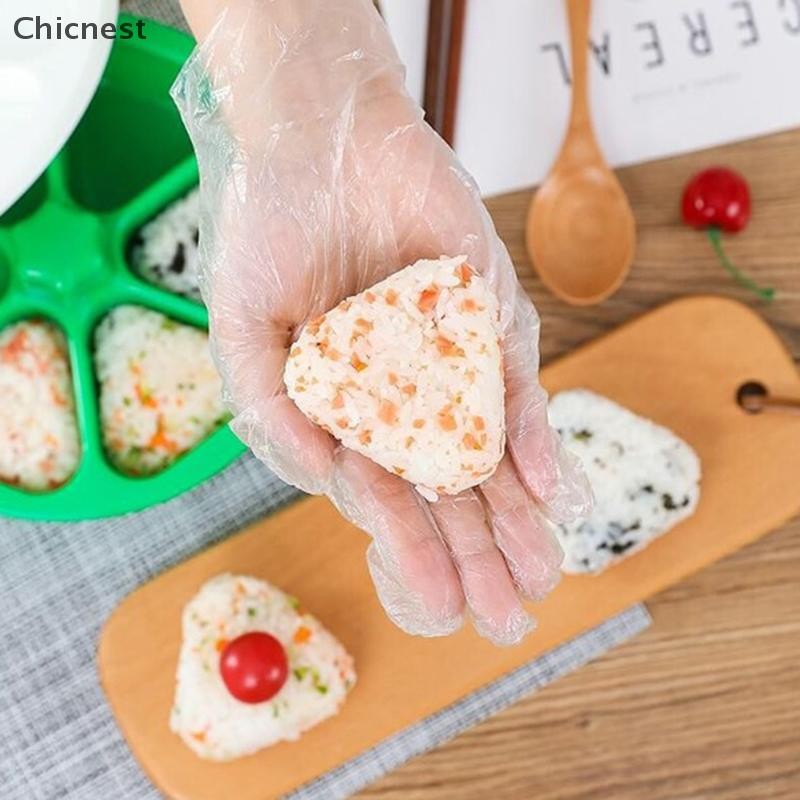 [Chc] Khuôn Sushi 6 Lỗ Onigiri Rice Food Press Khuôn Làm Sushi Hình Tam Giác [VN]