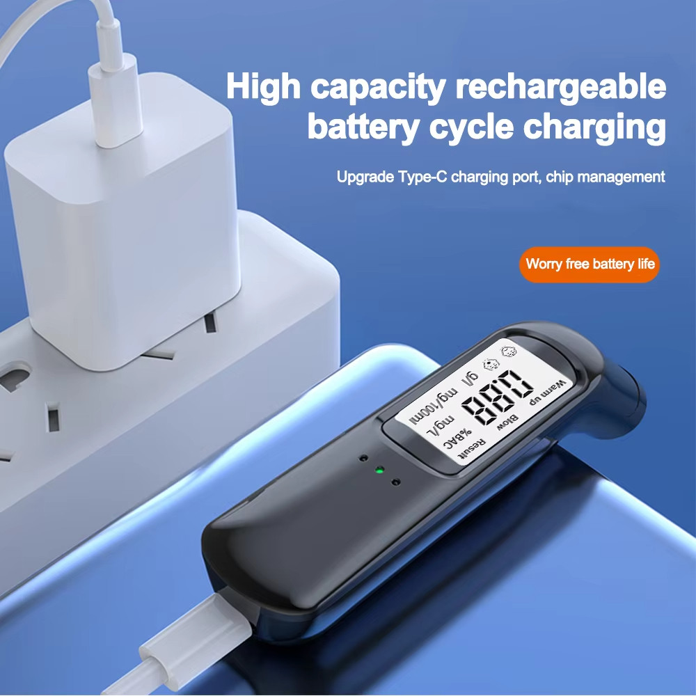 2 chiếc Máy kiểm tra cồn không tiếp xúc di động với màn hình LED Máy đo cồn Máy kiểm tra cồn Độ chính xác Công cụ chẩn đoán Breathalyzer