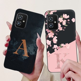Dành Cho Asus Zenfone 8 ZS590KS I006D Vỏ Hoa Thời Trang Chữ Hoa Mềm Màu Đen Silicon TPU Ốp Lưng Cho Zenfone 8z Vỏ Điện Thoại