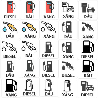 combo 2 Decal dán bình dầu, xăng, diesel, tem phân biệt tránh nhầm lẫn, decal dán bình xăng, dầu giá tốt nhất hiện nay
