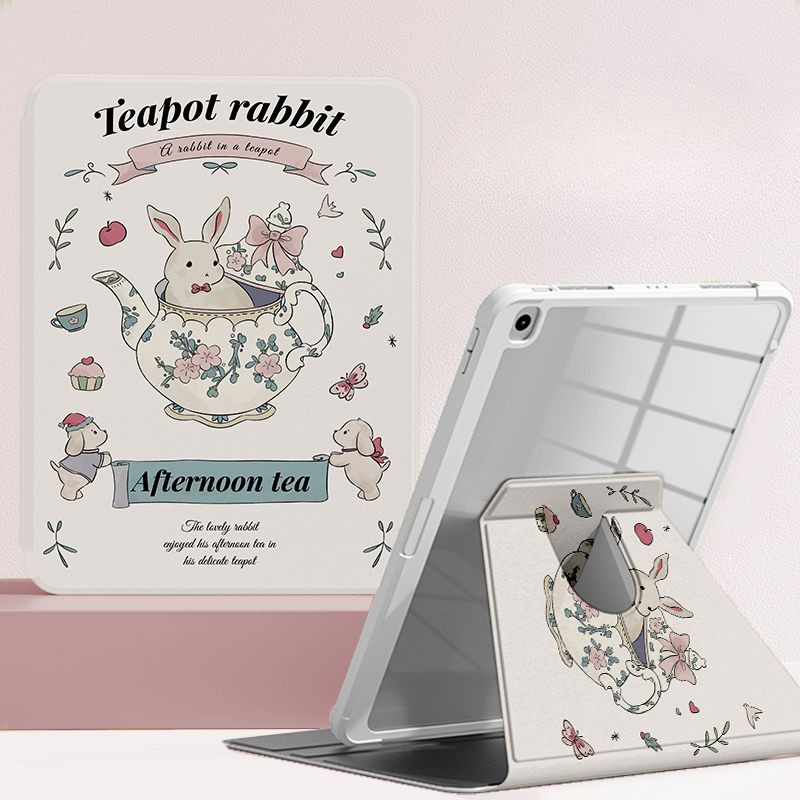 Ốp lưng máy tính bảng cho Samsung Galaxy S10 FE + Tab S6 lite 2024 Tab A7 lite 8.7inch S9 FE + S10ULTRA A9 + S7 + / S8 + / S7FE Vỏ máy tính bảng xoay 360 độ có giá đỡ bút chì