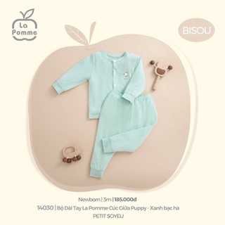La pomme Bộ dài tay cúc giữa sơ sinh La Pomme  AW2022 T6.0