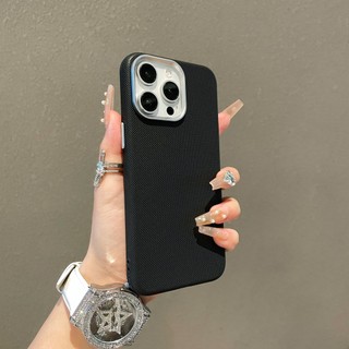 Phong Cách Kinh Doanh Họa Tiết Sợi Carbon Ống Kính Kim Loại Màu Đen Ốp Lưng Điện Thoại iPhone 17Promax 17Pro 16Promax 11 12 13 14 15 Pro Max 14Plus Vỏ Điện Thoại Chống Sốc Nam