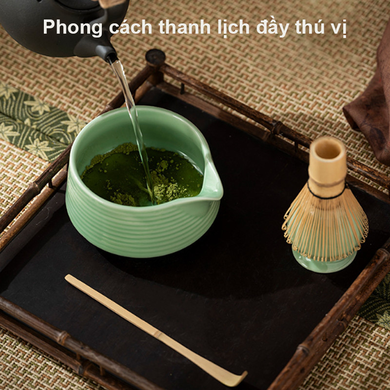 Bộ Chổi Tre Tự Nhiên Đánh Matcha, Kèm Bát & Phới, Hộp Sang Trọng, Quà Tặng Sành Điệu