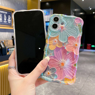 Hoa Màu Xanh Hồng Cho iphone17 16promax 15promax 14 / 13 / 15 / 16 17pro iphone13 Vỏ TPU iphone mới chống bụi