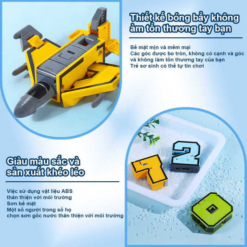 Trọn Bộ 10 Số Biến Hình Robot,Đồ chơi Robot số biến hình,đồ chơi lắp ráp lắp ghép robot sáng tạo nhiều hình cho bé