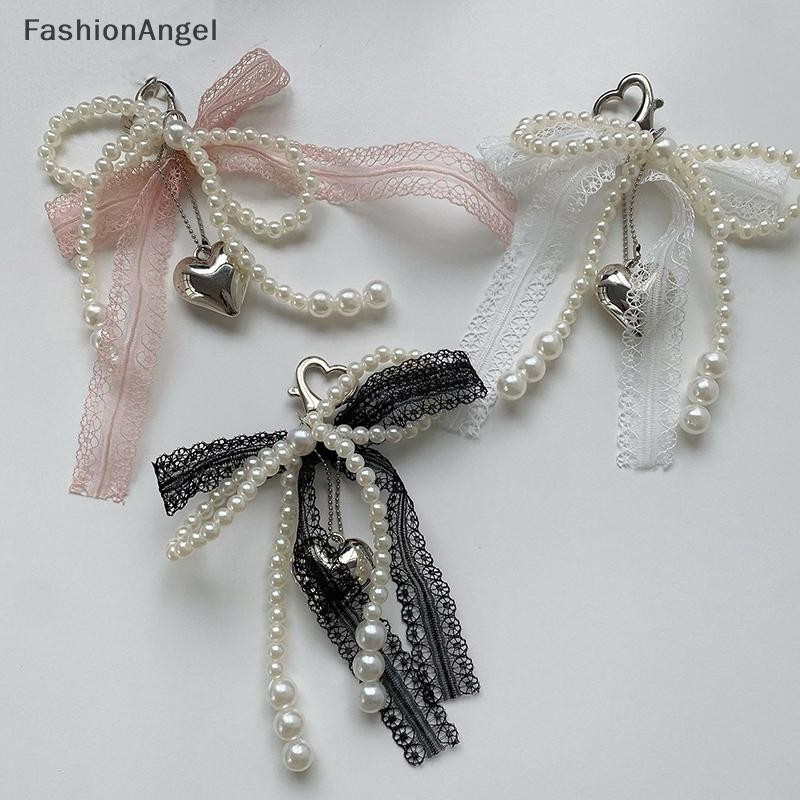 FashionAngel 1 Cái Ngọt Ngào Ren Nơ Đính Hạt Nơ Móc Khóa Điện Thoại Quyến Rũ Dây Đeo Mặt Dây Cho Phụ Kiện Điện Thoại Túi Dây Dành Cho Nữ Cô Gái VN