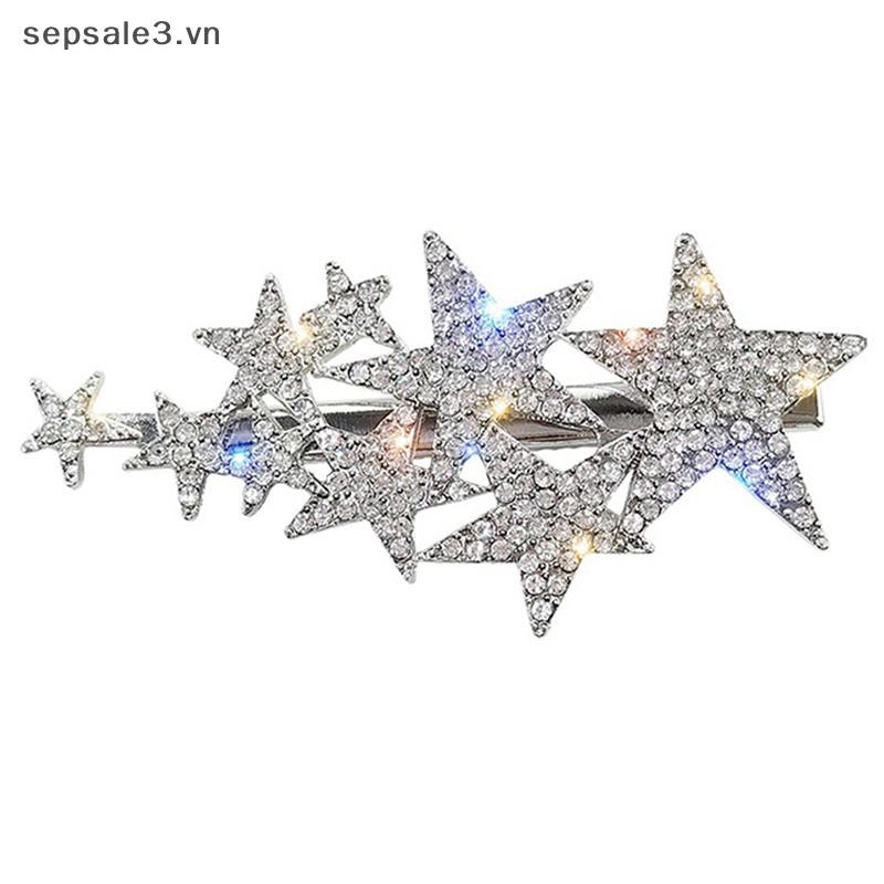 # Vn # Kẹp Tóc Pentagram Kim Cương Giả Nữ Tạo Kiểu Tóc Lấp Lánh Sáng Bóng Kẹp Tóc.