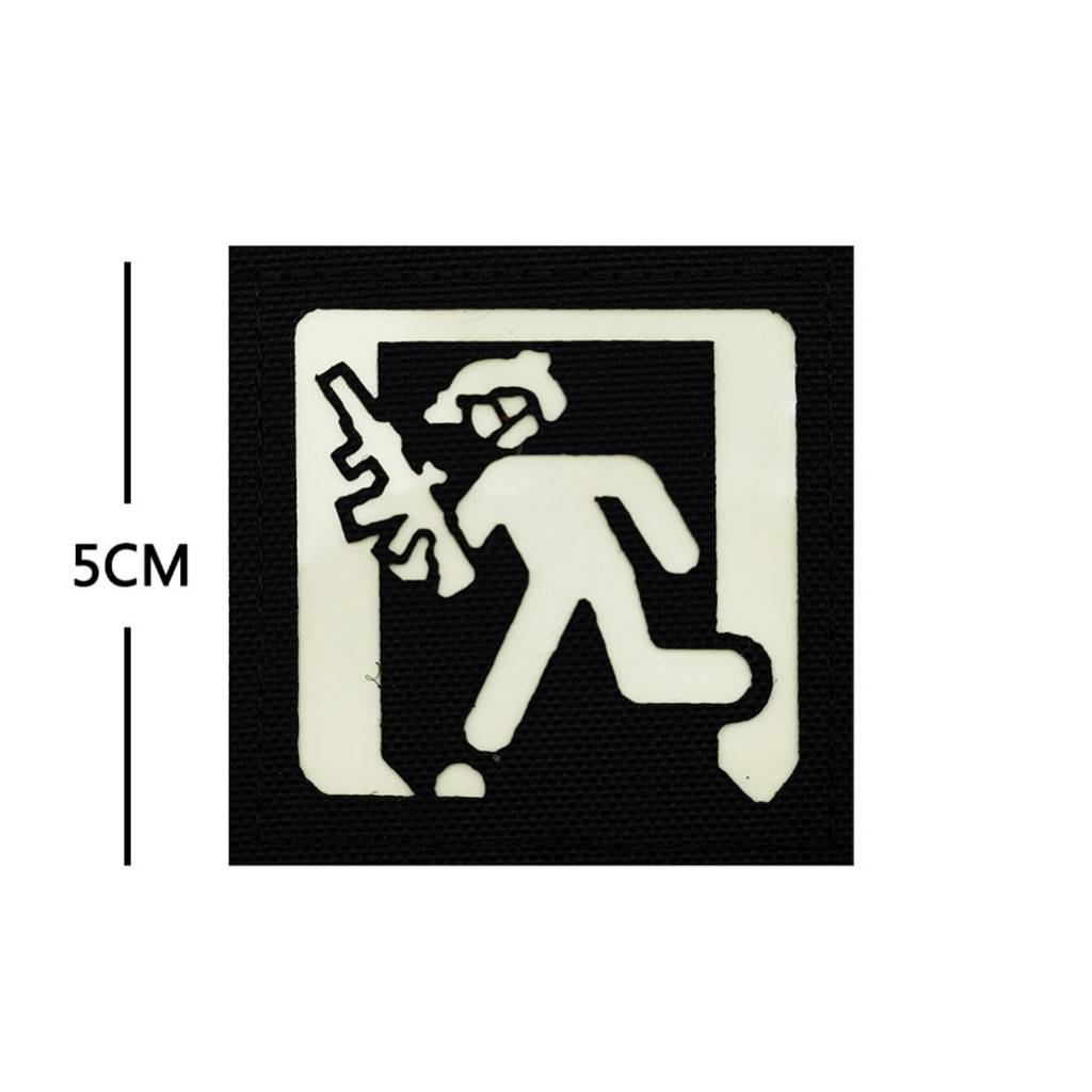 Patch_velcro Logo Exit_thoát ra an toàn dạ quang chiến thuật