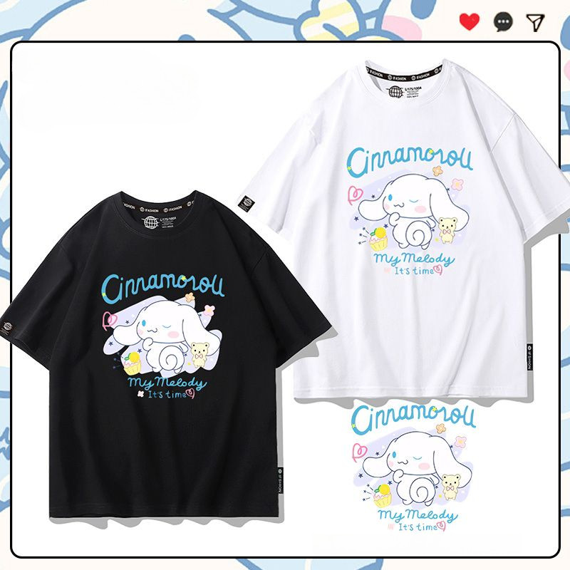 2025 Cinnamoroll Đồ Họa Áo Thun Nữ Tay Ngắn Cho Nữ Ấm Áp Phong Cách Hoạt Hình Phong Cách Mùa Hè Thường Ngày Hàng Đầu