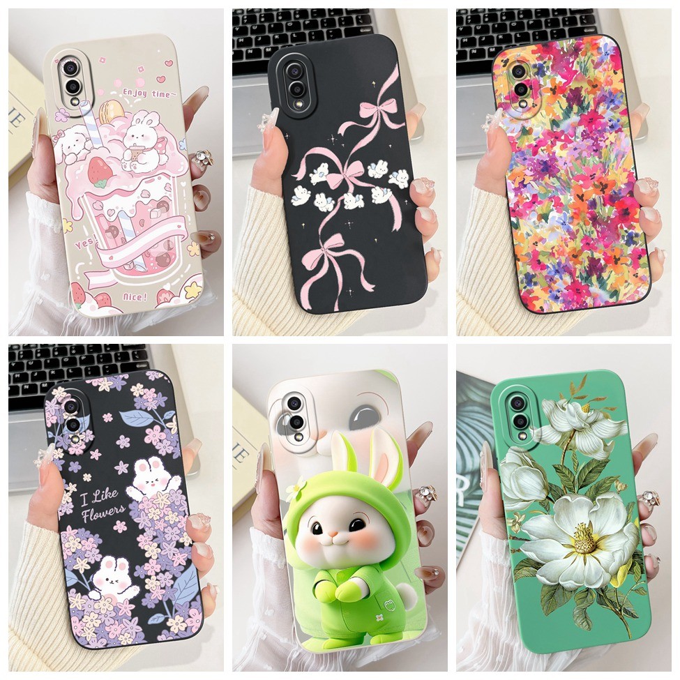 Dành Cho Samsung A02 A02S Ốp Lưng Điện Thoại SM-A022F SM-A025F Dành Cho Samsung Galaxy A02S Ốp Lưng Chống Sốc Mèo Thỏ Thời Trang Hoa Tình Yêu
