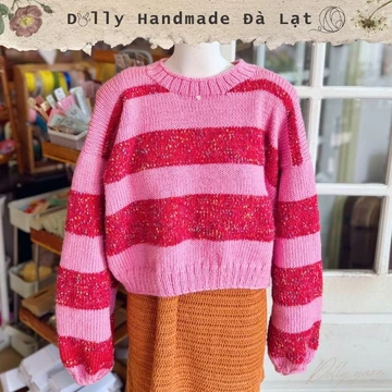 Áo len đan tay thủ công từ len sợi loại tốt - Dolly Handmade Đà Lạt (áo len, áo len nữ, áo len cho nữ, đồ handmade)