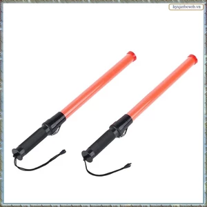Gậy giao thông, Gậy điều khiển giao thông LED, Bapon đèn an toàn, Bapon tín hiệu cho đỗ xe và sân bay, 16 inch, 2 chiếc Dễ sử dụng Cam + Đen