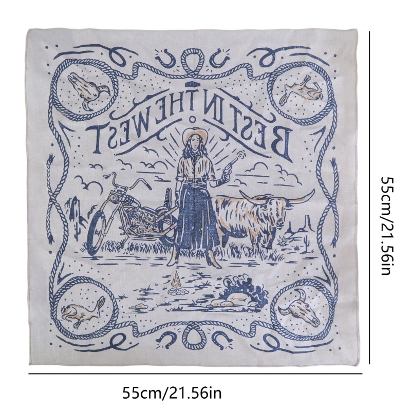 Wellb Phong Cách Dân Tộc Bandana Phong Cách Mỹ Hiphop Kerchief Cho Bé Gái Cắm Trại Mùa Xuân