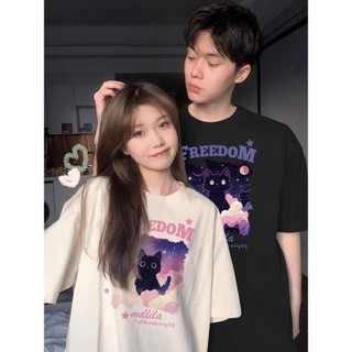 2025 Thương Hiệu Mới 100% Cotton Unisex Áo Thun Nữ Tay Ngắn Nam Nữ Baggy Cổ Tròn In Hình Độc Đáo Cặp Đôi Tee