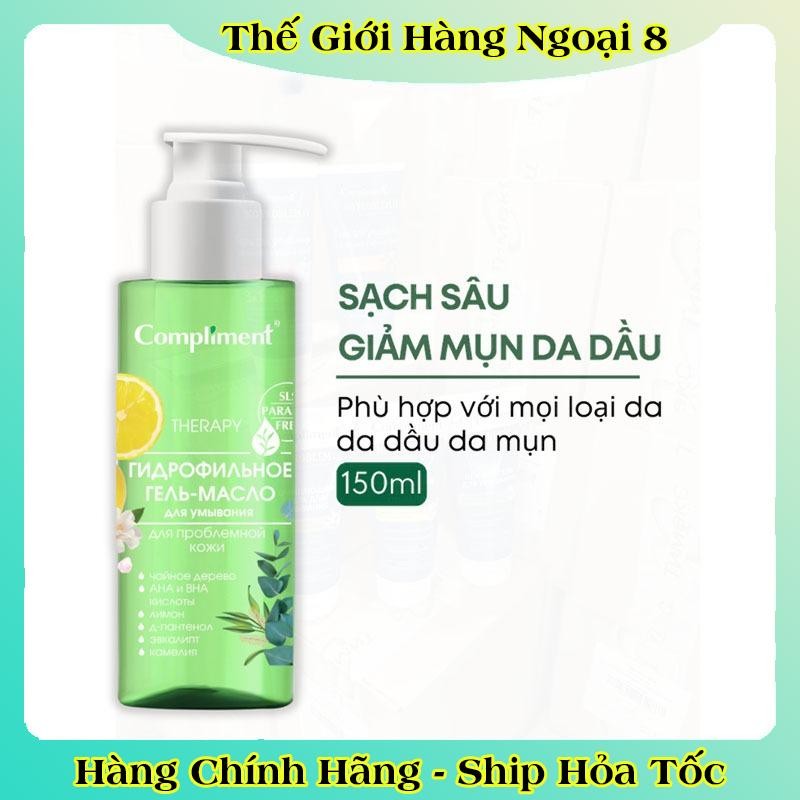 Dầu rửa mặt Compliment No Problem không làm khô da giảm mụn cho da dầu nhạy cảm 150ml