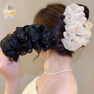 Mùa Hè Lưới Ngọt Ngào Tuyn Ngôi Sao Bong Bóng Vuốt Tóc Kẹp Dành Cho Nữ Chắc Chắn Đuôi Ngựa Kẹp Mũ Đội Đầu Phụ Kiện ELWW