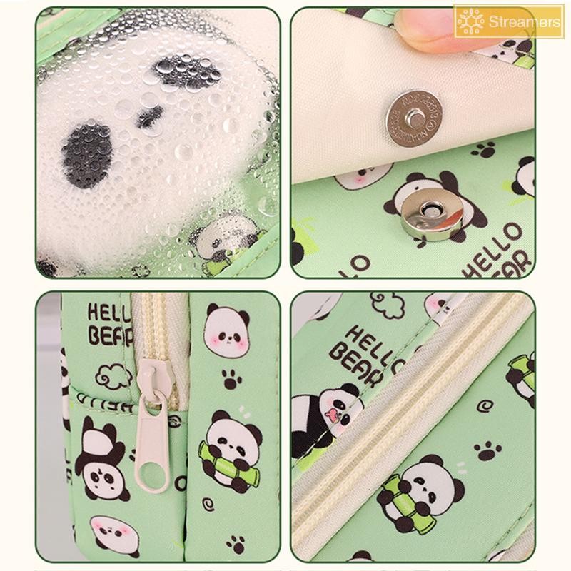 RUA Túi Đựng Bút Chì 9 Lớp Sáng Tạo Capybara / Gấu Trúc Túi Bút Dung Tích Lớn Hộp Đựng Bút Chì Chống Bụi Bẩn Văn Phòng Phẩm Tổ Chức Trường Học Văn Phòng Mới