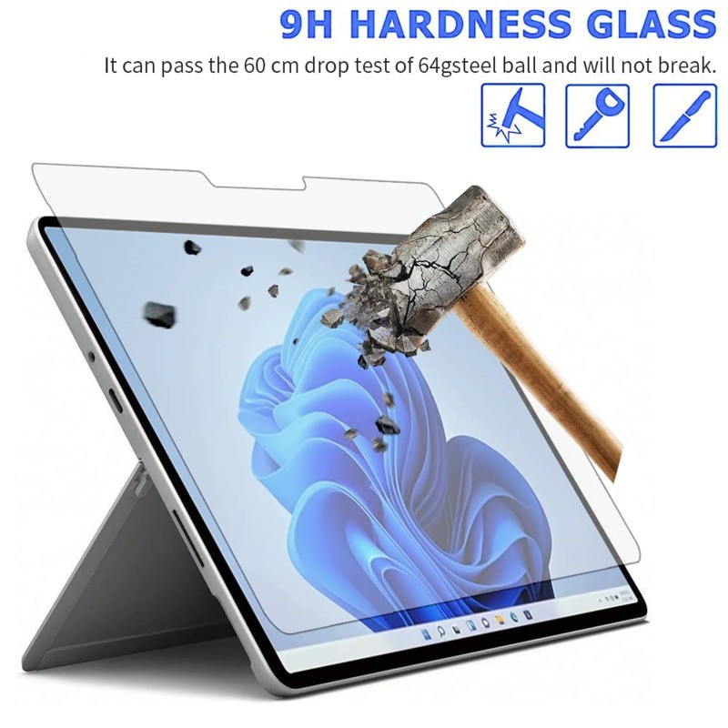 1-2 Chiếc 900D HD Trong Suốt Kính Cường Lực Cho Surface Book Laptop Go GO2 12.4 Pro 7 Plus 11 10 9 8 X 6 5 4 3 2 1 GO4 GO3 10.8 12 13 13.5 15 inch Máy Tính Bảng Chống Trầy Xước Bảo vệ màn hình