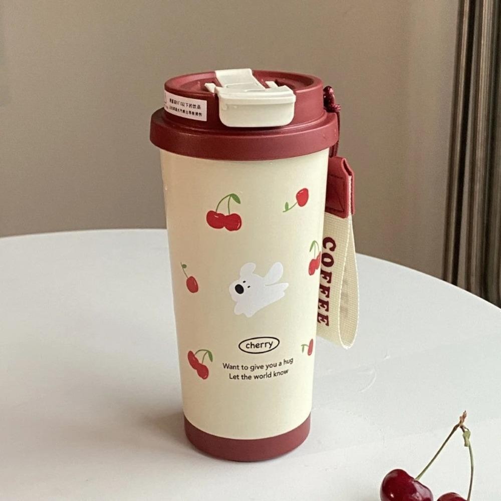 Cốc Nước AWNGD, Bình Nước 550ml Chống Rò Rỉ, Dây Đựng Đồ Uống Đôi Dễ Thương Cốc Nhựa Dung Tích Lớn Học Sinh