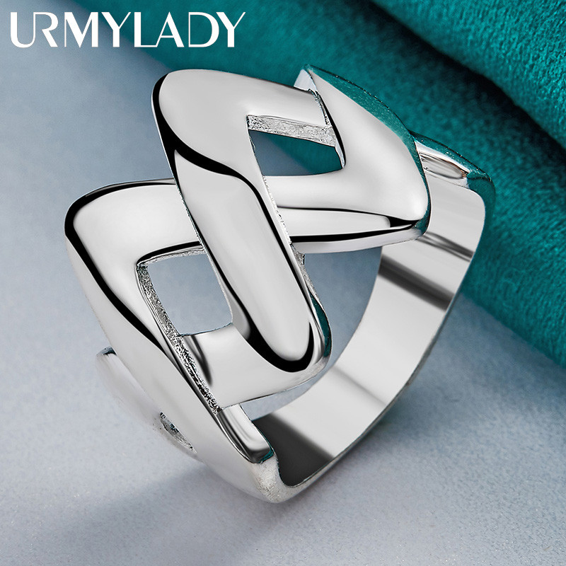 URMYLADY Bạc 925 Chữ 7-10 # Nhẫn Nữ Tiệc Cưới Thời Trang Quyến Rũ Trang Sức