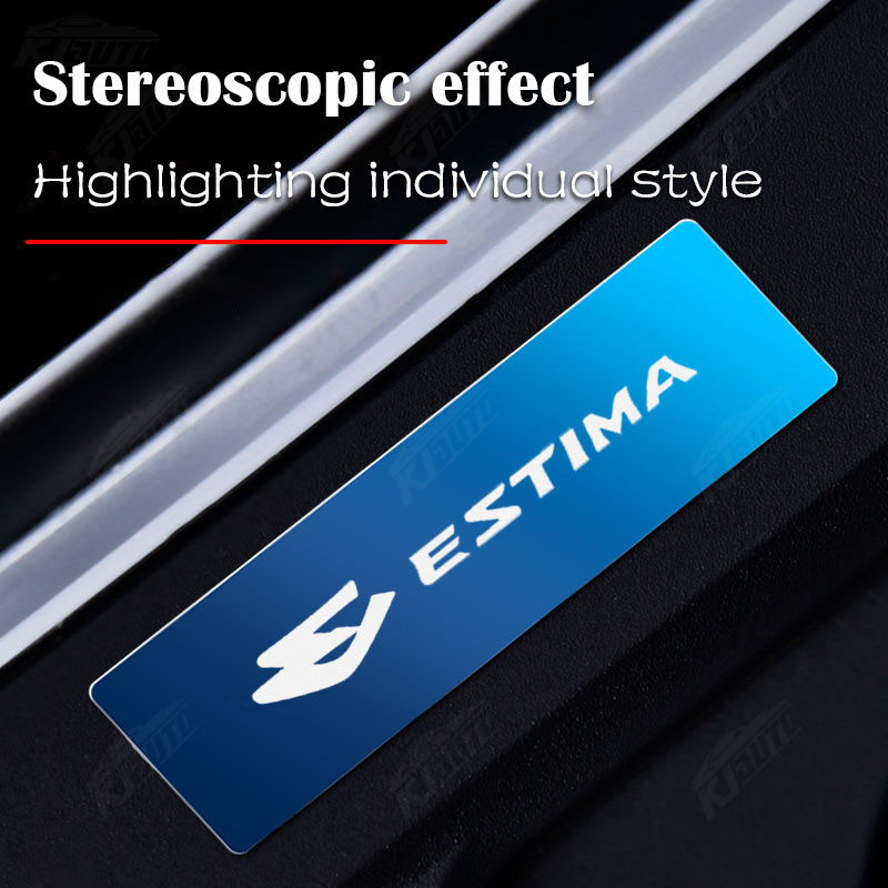 Toyota Estima Gương Kim Loại Logo Xe Hơi Miếng Dán 3D Huy Hiệu Thép Không Gỉ Cá Tính Sửa Đổi Nội Thất Phụ Kiện