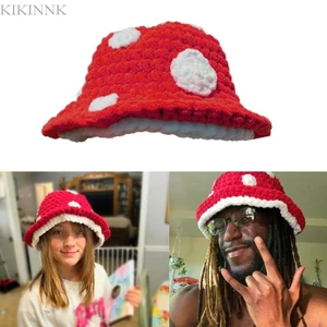 Kikin Handmade Nấm Mũ Xô Nón Pilling Chống Nữ Mũ Hoa Mềm Beanie Nón Móc Ngư Dân Mũ Phố Sn