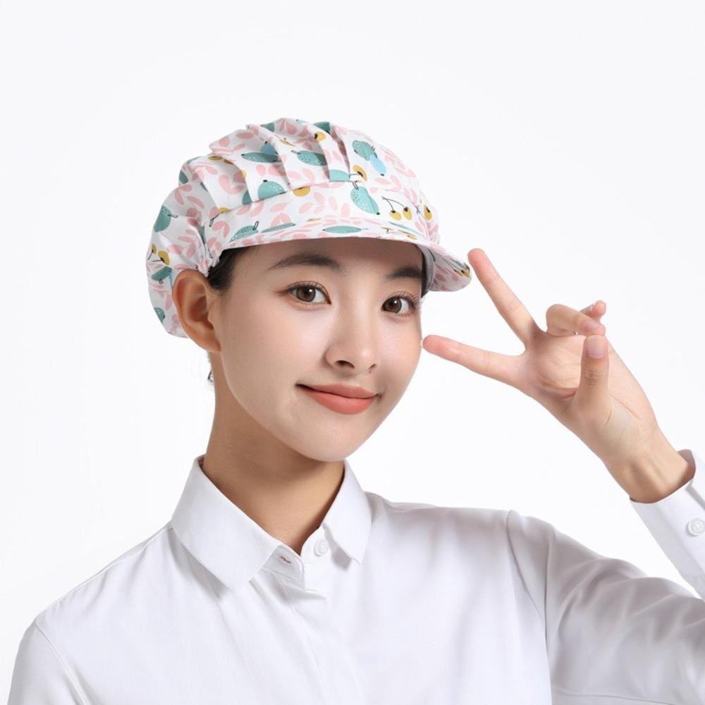Mũ đầu bếp FEDAOG, Mũ nấu ăn chống dầu chống bụi, Đồng phục làm việc bằng bông in hoa Nhà hàng khách sạn