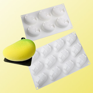 3D Mango Thiết Kế Khuôn Bánh Silicon Đảng Bánh Ngọt Máy Nướng Trái Cây Mousse Khuôn Bánh