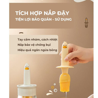 Chổi quét dầu ăn BUNA, cọ quét dầu ăn silicone, mứt, tẩm gia vị kèm theo lọ đựng dầu thủy tinh