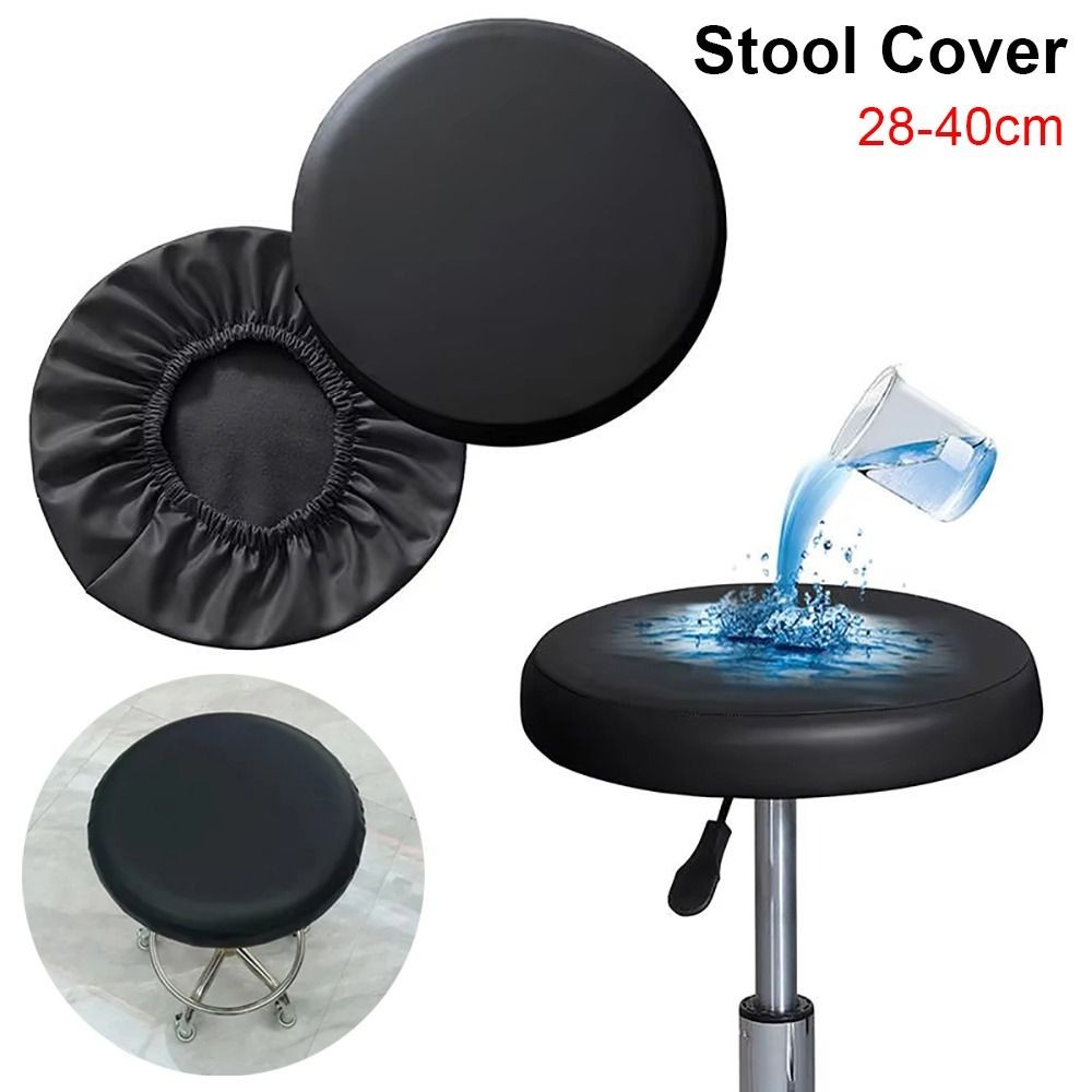 YOKEY 1 Cái Bọc Ghế Ghế, Vỏ Bọc Ghế Tròn Chống Thấm Nước, Có Dây Co Giãn Bao Gồm Tất Cả Da PU Ghế Ghế Đệm Cho Thanh Ghế Xoay