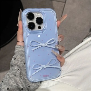 Ốp Điện Thoại Ins3D Nơ Màu Kẹo Sóng Điểm Ốp Lưng Điện Thoại iPhone 16Promax 16Pro 13 14 15 Promax 12 Chống Sốc Ngọt Ngào Nữ Tính Mềm Silicon Di Động