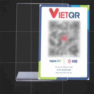In mã QR Code theo yêu cầu, QR mica chữ L trong suốt, Kệ mica, quét mã QR ngân hàng, menu, Kệ QR để bàn lễ tân, bàn ăn..