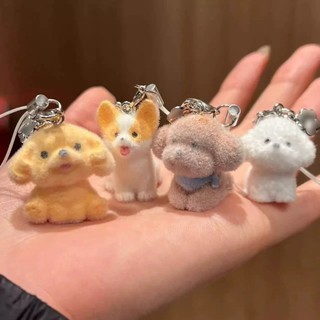 Móc khóa chó hoạt hình dễ thương AWNGD, Mặt dây chuyền chìa khóa động vật lấp lánh Kawaii, Dây buộc điện thoại kích thước nhỏ