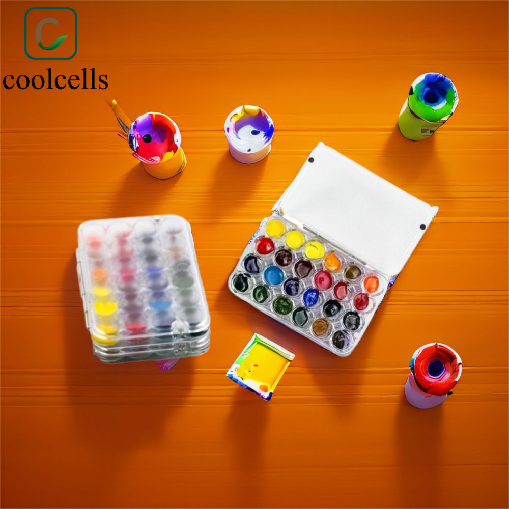 Bảng màu nước Mini COOLCELLS, Khay sơn màu nước 24 lưới Acrylic, Hộp ...