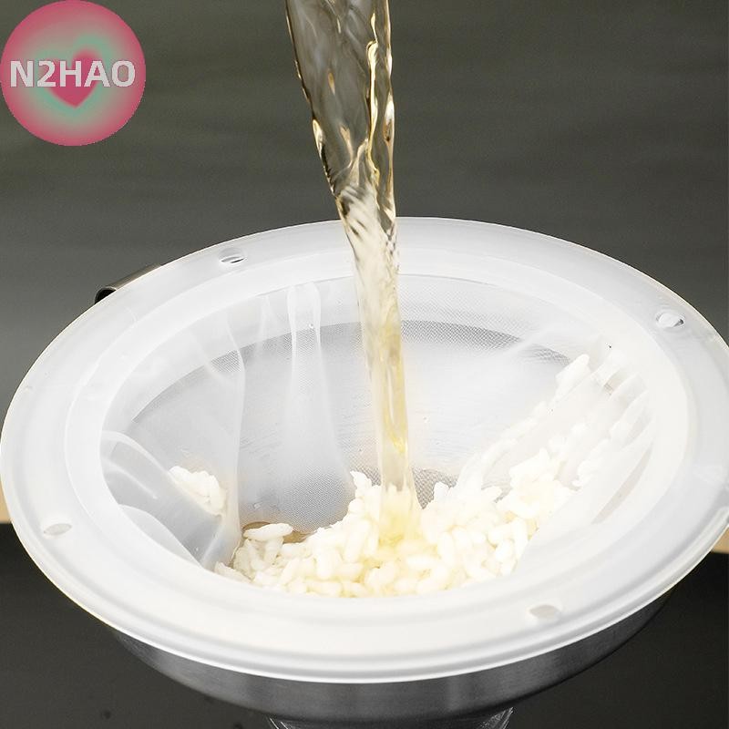 N2HAO 100 / 120 / 200 / 300 / 400 / 450 Lưới Lọc Nylon Phễu Inox Cho Sữa Trái Cây Y Học Truyền Thống Trung Quốc Dầu Rượu Trắng n